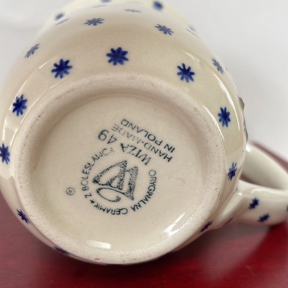 Polish pottery mug winter bells and. Snowflakes - Picture 6 of 8